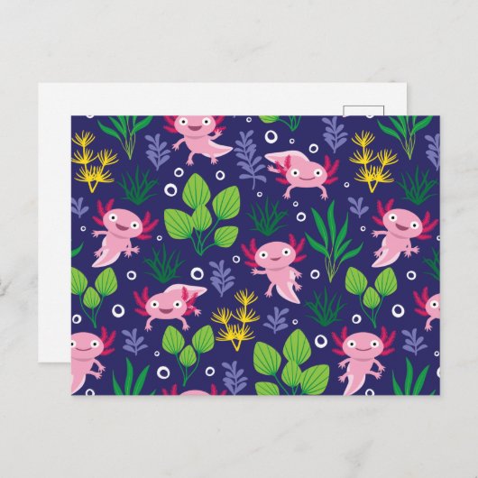 Axolotl Postkarte (Vorne/Hinten)