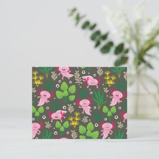 Axolotl Postkarte (Stehend Vorderseite)