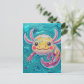 Axolotl-Postkartenkunst Postkarte (Stehend Vorderseite)