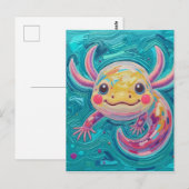 Axolotl-Postkartenkunst Postkarte (Vorne/Hinten)