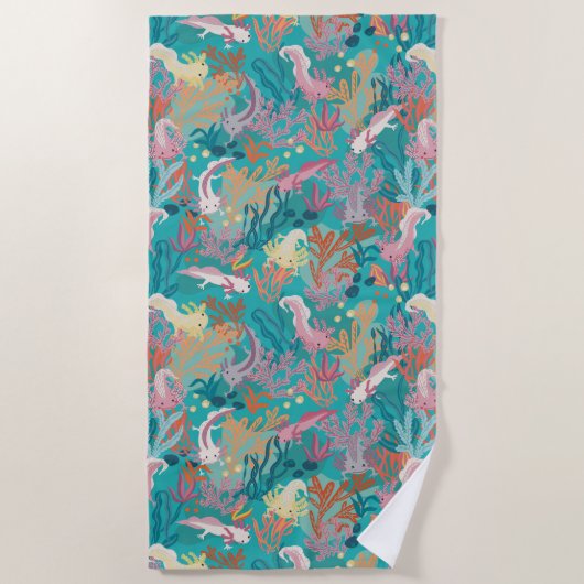 Axolotl Print Strandtuch (Vorderseite)