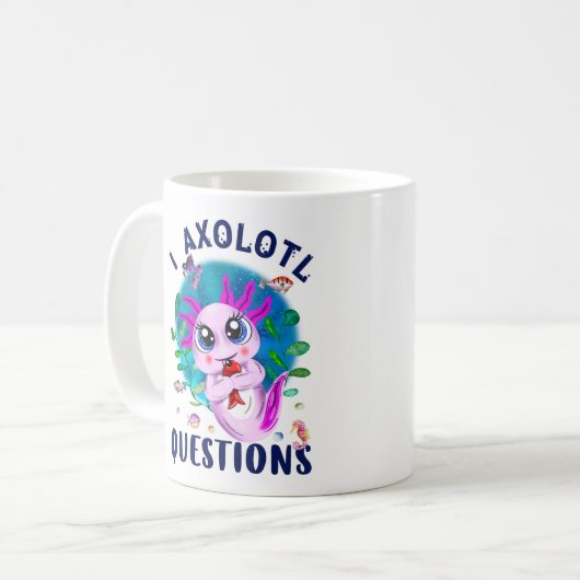 Axolotl Questions, Axolotl Kawaii Pink Kaffeetasse (Vorderseite Links)