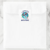 Axolotl Questions, blaue Axolotl-Sonnenbrille Quadratischer Aufkleber (Tasche)