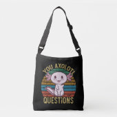 Axolotl Questions Retro 90s Funny Axolotl Tragetaschen Mit Langen Trägern (Vorderseite)