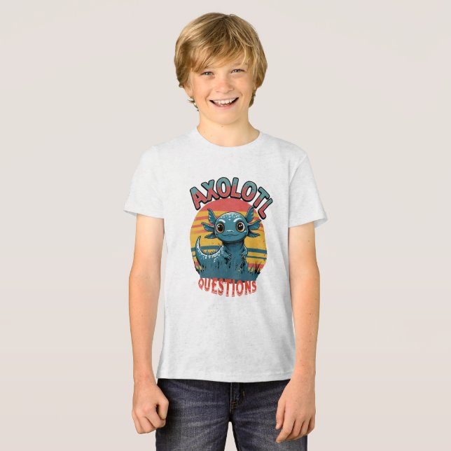 "AXOLOTL QUESTS - Retro Graffiti Vibes" Tri-Blend Shirt (Vorderseite voll)