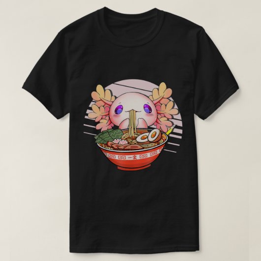 Axolotl Ramen Noodles Japanisch Kawaii Anime Otaku T-Shirt (Design vorne)