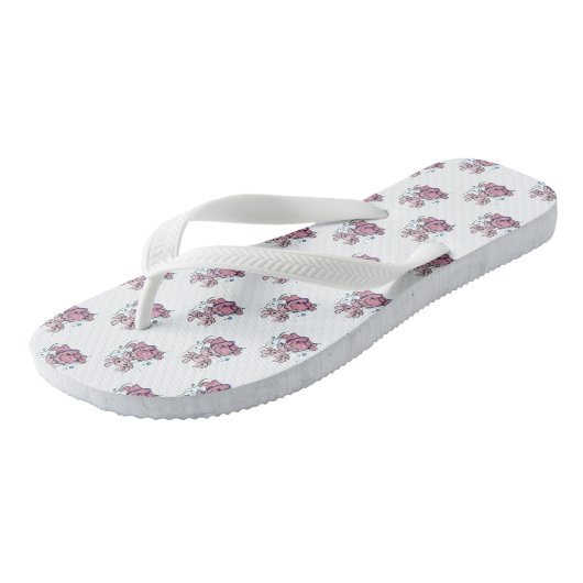 Axolotl Riding Blobfish Flip Flops Badesandalen (Schrägansicht)