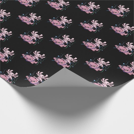 Axolotl Riding Blobfish Geschenkpapier (Ecke)