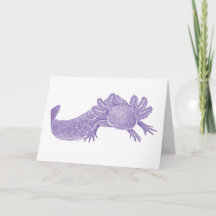 Axolotl-Rohling Grußkarte - PURPUR
