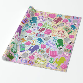 Axolotl rosa Treppen Song Wrapping Paper Geschenkpapier
