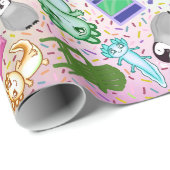 Axolotl rosa Treppen Song Wrapping Paper Geschenkpapier (Rolleneckpunkt)