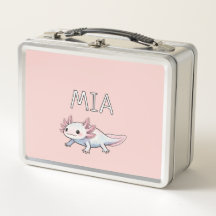 Axolotl Rosa Türkis Personalisiertes Kind Niedlich