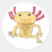 Axolotl Runder Aufkleber (Vorderseite)