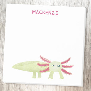 Axolotl Salamander Spaß Personalisierter Name Post-it Klebezettel