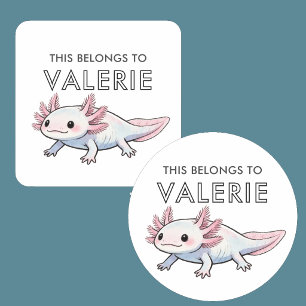 Axolotl Salamander Süß Personalisiert Gehört Zu Runder Aufkleber