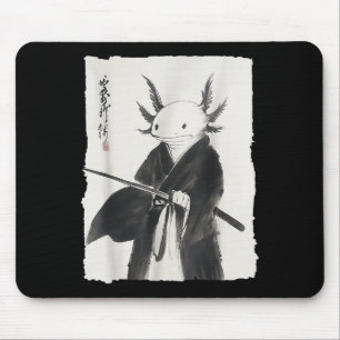 Axolotl Samurai Japanische Vintage Krieger Kunst A Mousepad