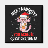 Axolotl Santa Hat Axolotl Questions Christmas Boys Magnet (Vorne)
