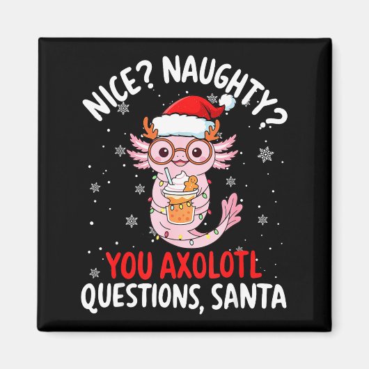 Axolotl Santa Hat Axolotl Questions Christmas Boys Magnet (Vorne)