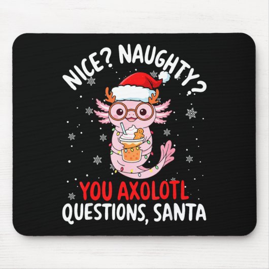 Axolotl Santa Hat Axolotl Questions Christmas Boys Mousepad (Vorne)
