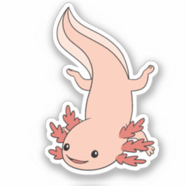 Axolotl Schwimmen Straight Down Aufkleber