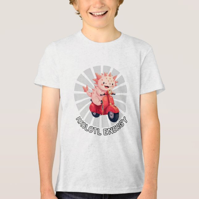 Axolotl Scooter Tri-Blend Shirt (Vorderseite)