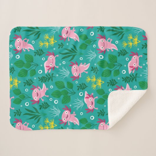 Axolotl Sherpa Blanket Sherpadecke (Vorderseite (Horizontal))