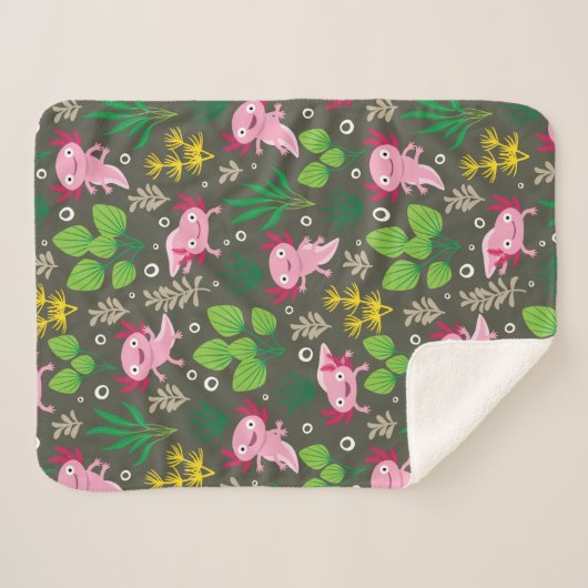 Axolotl Sherpa Blanket Sherpadecke (Vorderseite (Horizontal))