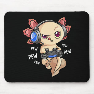 Axolotl Shirt Kids Boys Gamers - Kawaii Videospiel Mousepad