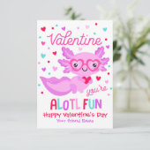 Axolotl Sie sind Alotl Fun Valentine Klassenzimmer Einladung (Stehend Vorderseite)