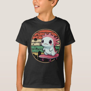Axolotl Skateboarding Funny Cute Animal T-Shirt
