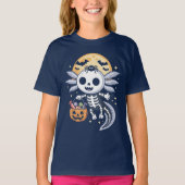 Axolotl Skeleton Halloween-Geschenk Niedliche Spoo T-Shirt (Vorderseite)