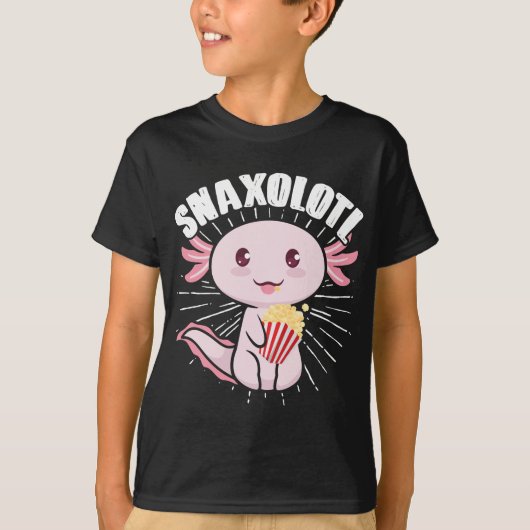 Axolotl Snack Monster Snaxolotl Kawaii T-Shirt (Vorderseite)