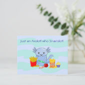 Axolotl Snax'olotl fun Postcard Postkarte (Stehend Vorderseite)