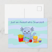 Axolotl Snax'olotl fun Postcard Postkarte (Vorne/Hinten)