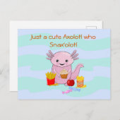 Axolotl Snax'olotl fun Postkarte (Vorne/Hinten)