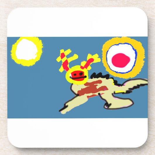 Axolotl-Sommer Getränkeuntersetzer (Vorderseite)