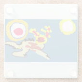 Axolotl-Sommer  Glasuntersetzer (Rückseite)