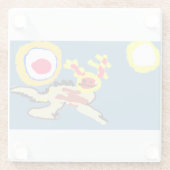 Axolotl-Sommer Glasuntersetzer (Rückseite)
