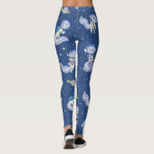 Axolotl Spaceman Muster Leggings (Rückseite)