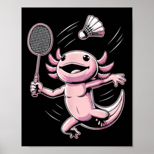 Axolotl spielt Badminton Spieler Shuttle Sport  Poster