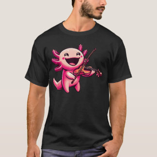 Axolotl spielt Geige Axolotls Musiker T-Shirt