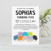 Axolotl Squishmallow Birthday Party Einladung (Stehend Vorderseite)