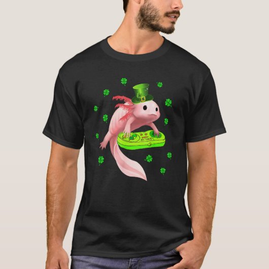 Axolotl St. Patricks Day White Axolotl Lizard G T-Shirt (Vorderseite)