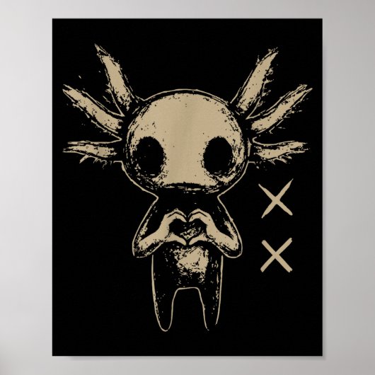 Axolotl Still Emo Goth Poster (Vorne)