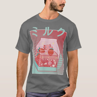 Axolotl Strawberry Milk cottage core Kawaii Japan T-Shirt