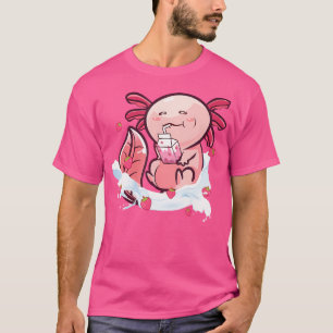 Axolotl Strawberry Milk Funny Amphibien Salamander T-Shirt