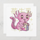 Axolotl Strawberry Milk Japan Style Japanisch Kawa (Vorne/Hinten)