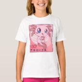 Axolotl Strawberry Milk Retro Kawaii Japan Axolotl T-Shirt (Vorderseite)