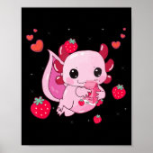 Axolotl Strawberry Milk Shake Kawaii Japanischer A Poster (Vorne)