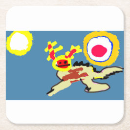 Axolotl summer rechteckiger pappuntersetzer